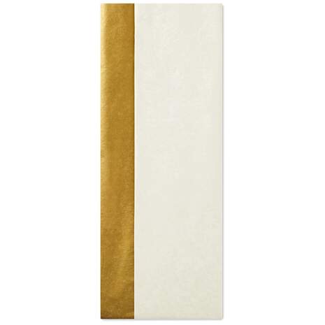 Solid Gold and Solid Ivory 2-Pack Tissue Paper, 8 sheets, , large