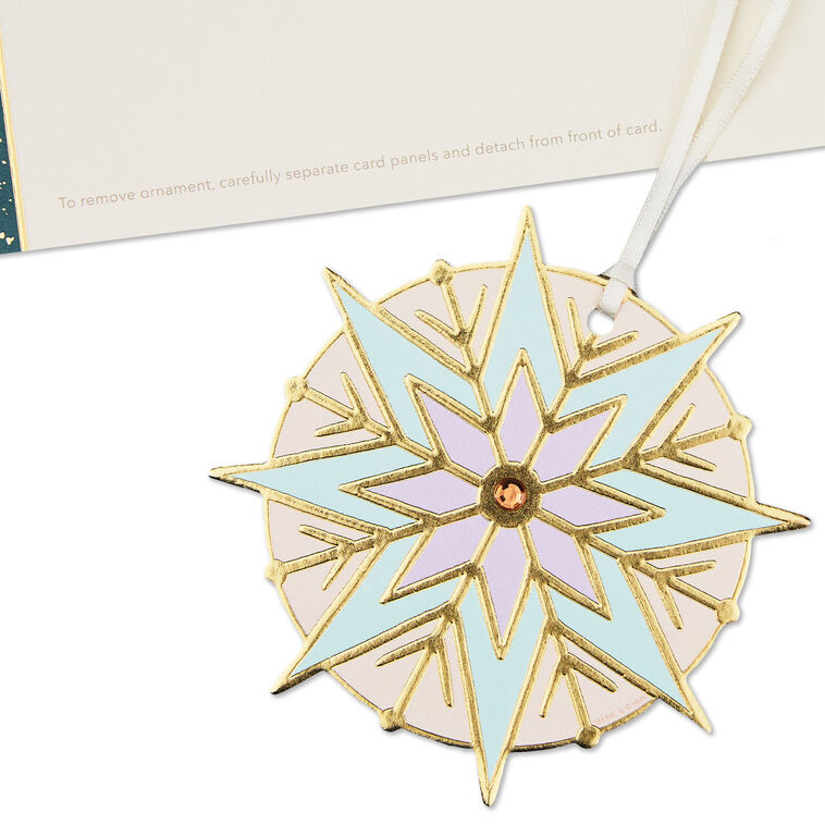 Daughter Christmas Card With Snowflake Ornament Attachent Detail image number 6