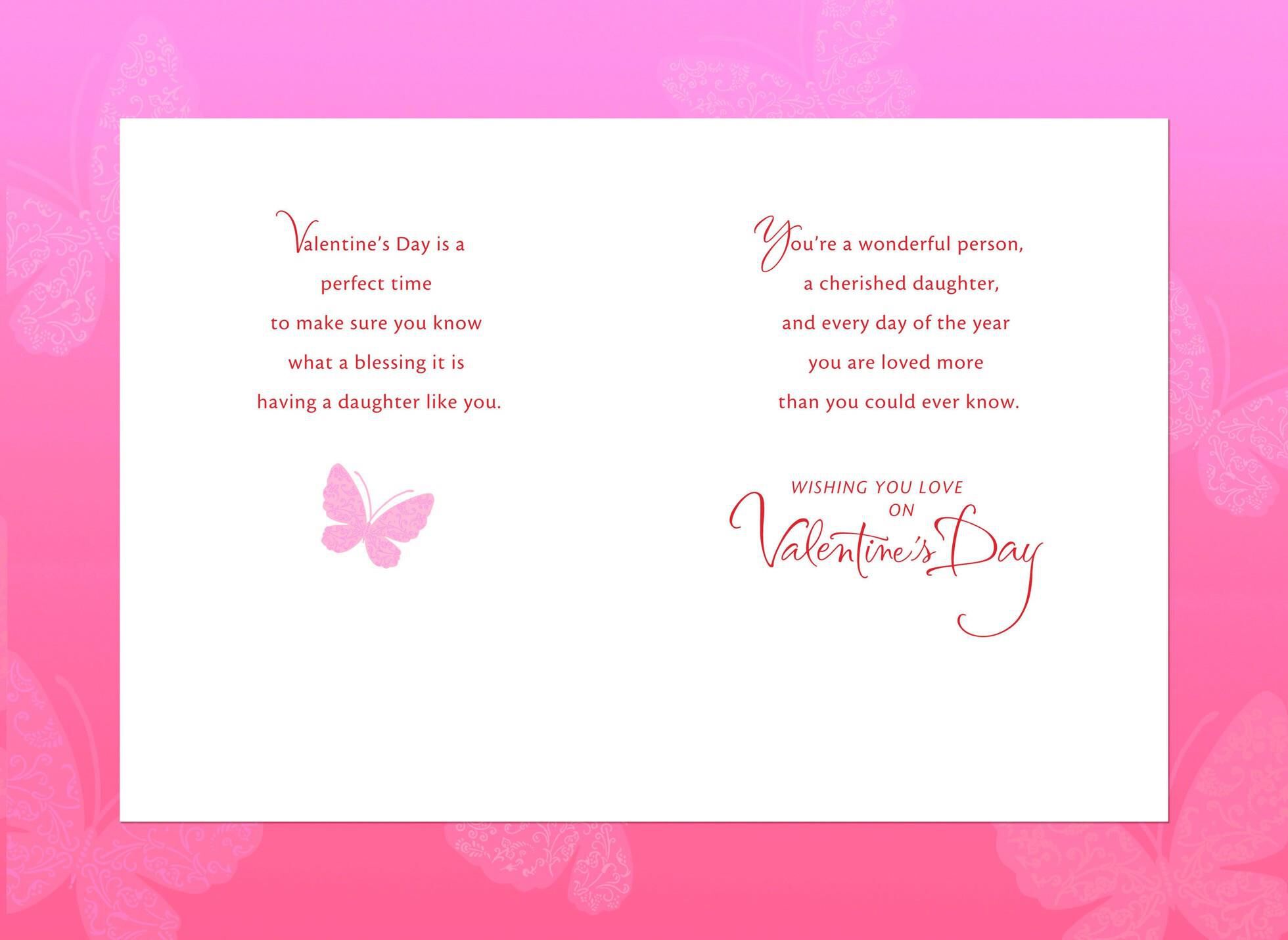 Butterfly for Daughter Valentine's Day Card