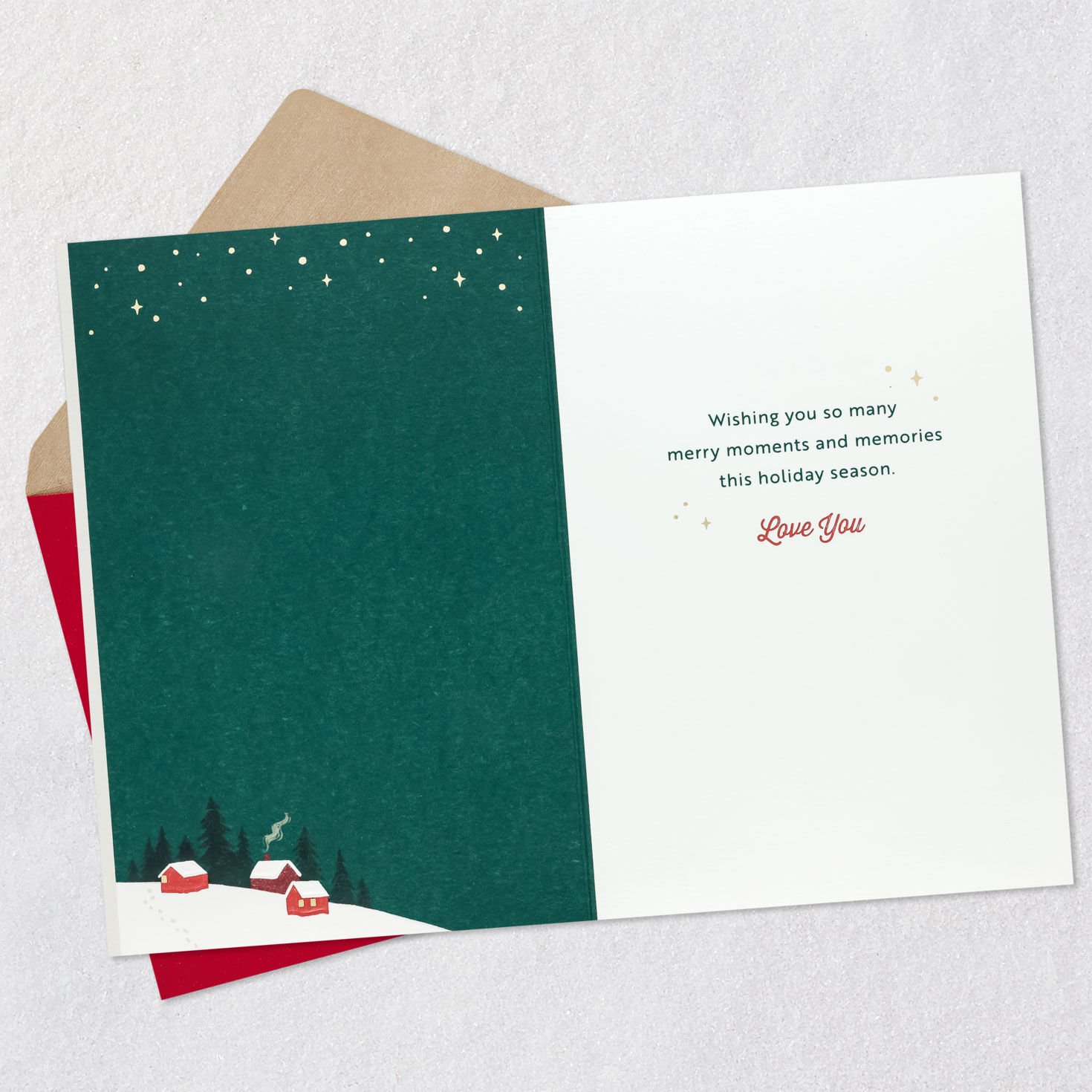 Vintage Ski Scene Christmas Card for Grandson Open card with envelope image number 3