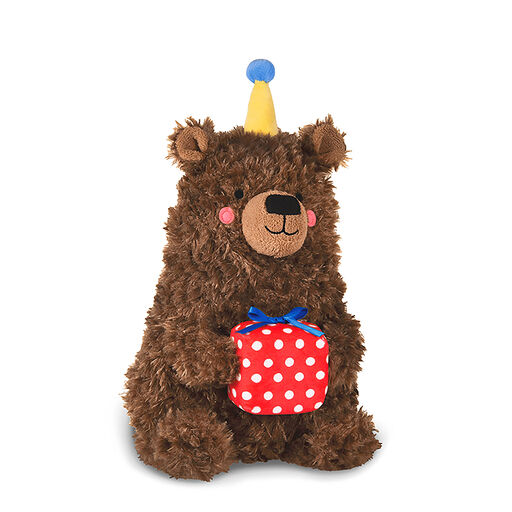 Happy Day Bear Magnetic Plush With Present, 12", 