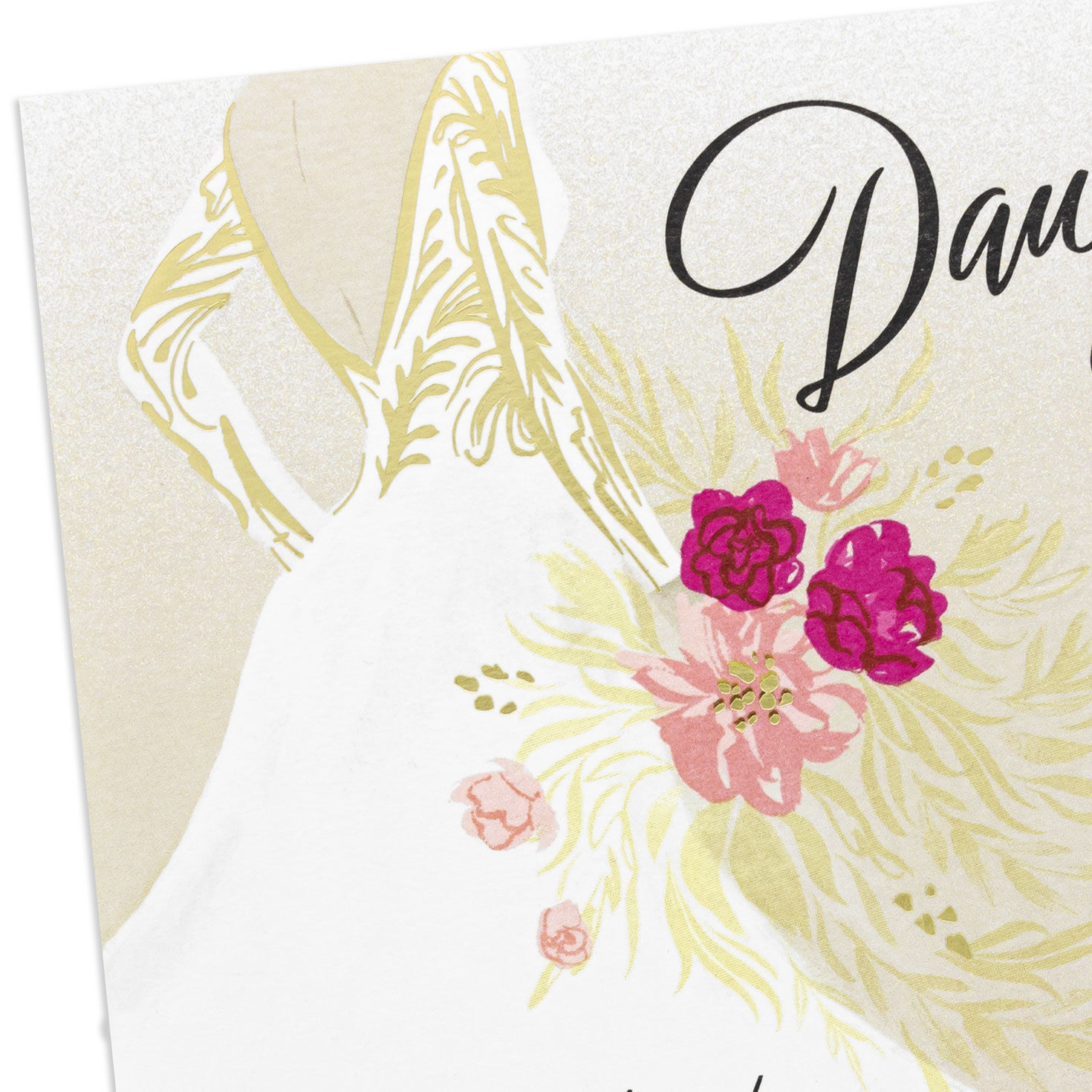 Bride in Gown Daughter Wedding Card Pop-up Card Detail image number 5