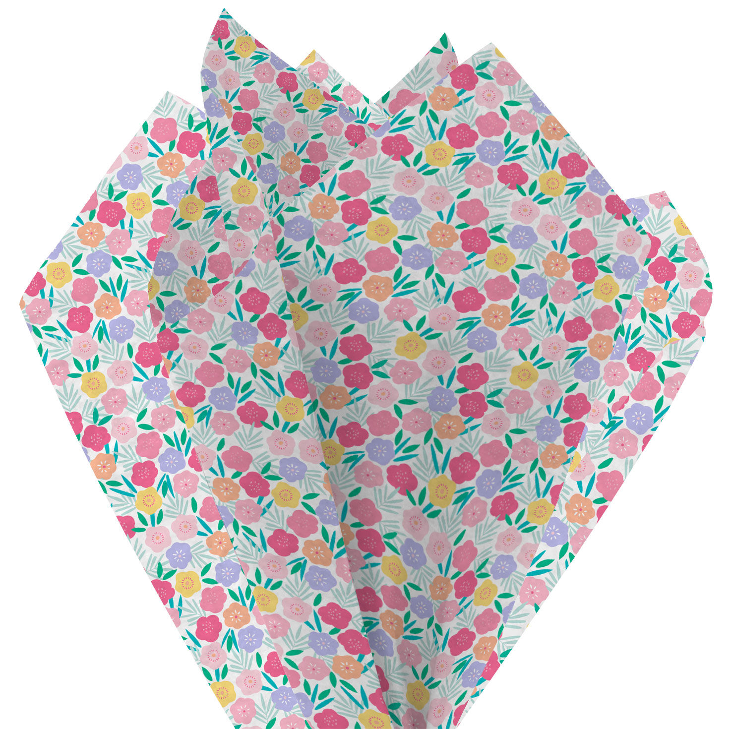 Colorful Floral Tissue Paper With Stickers tissue fan image number 3