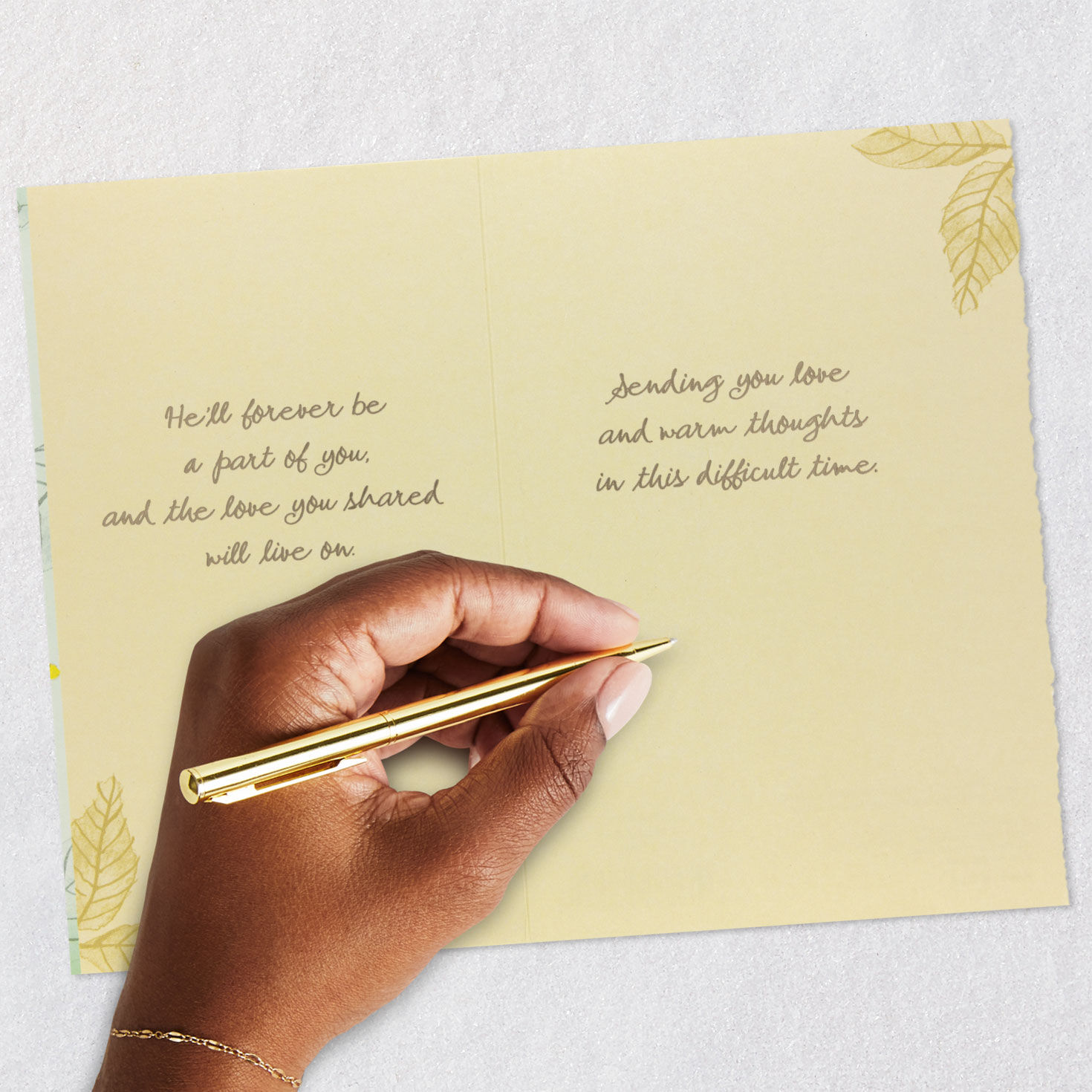 Bird on Branch Husband Sympathy Card Signing card image number 7