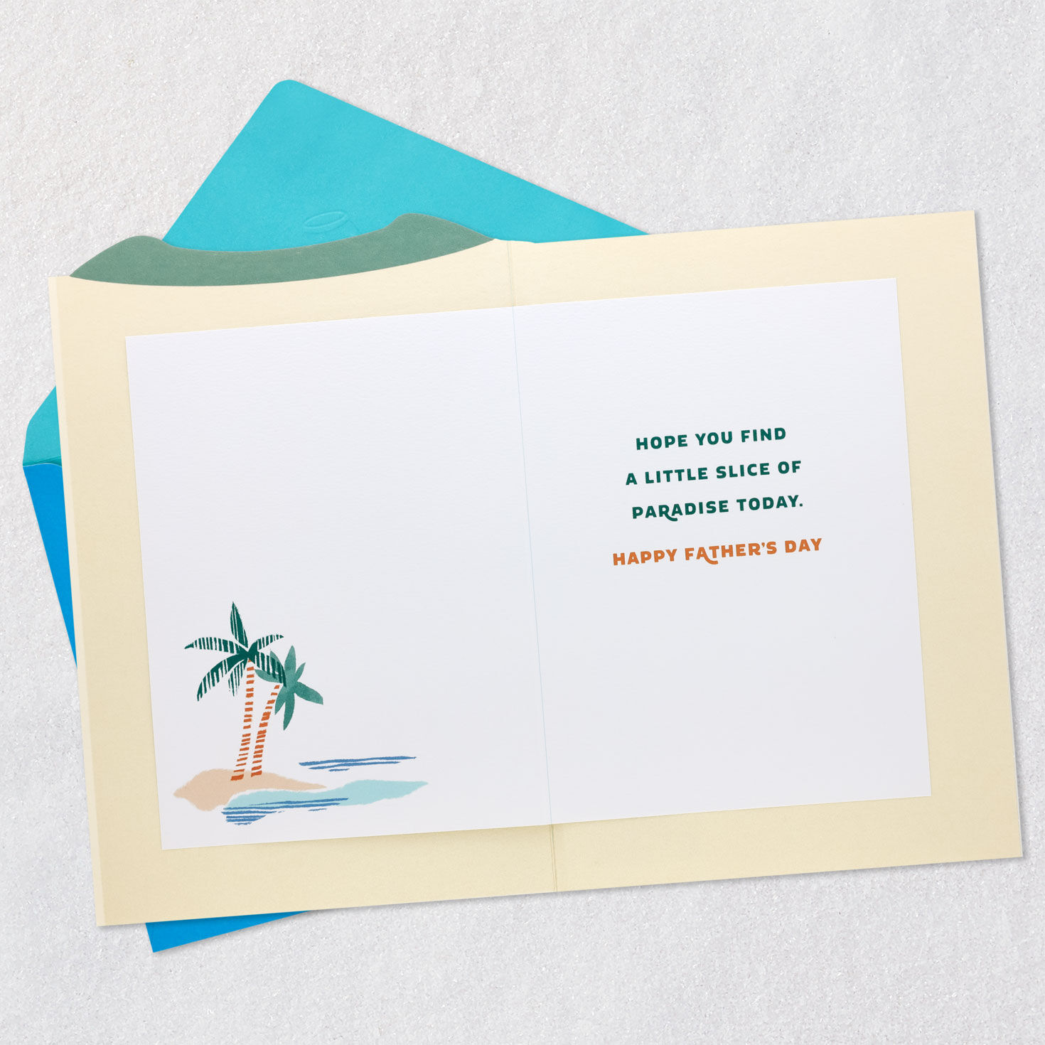 Tropical Shirt Father's Day Card Open card with envelope image number 3