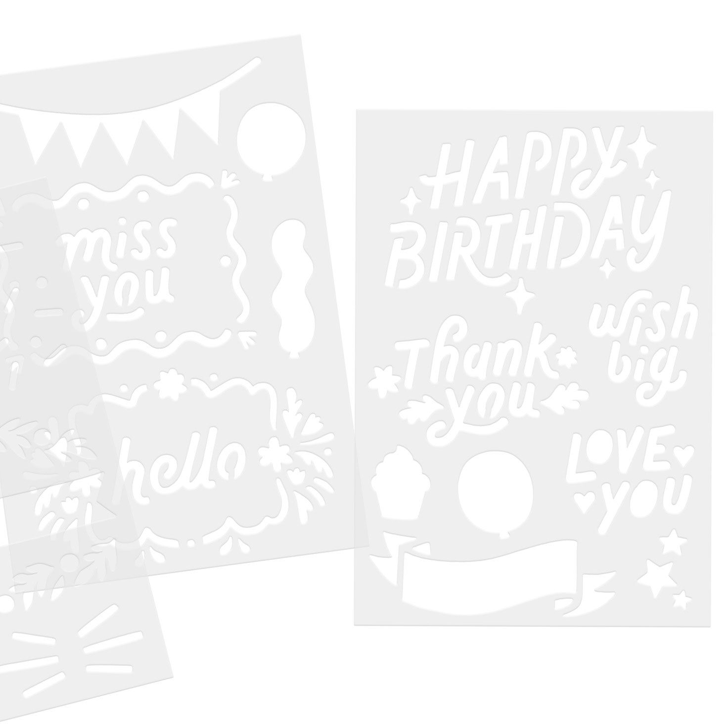 Birthdays and More Pack of Stencil Sheets closeup view image number 3