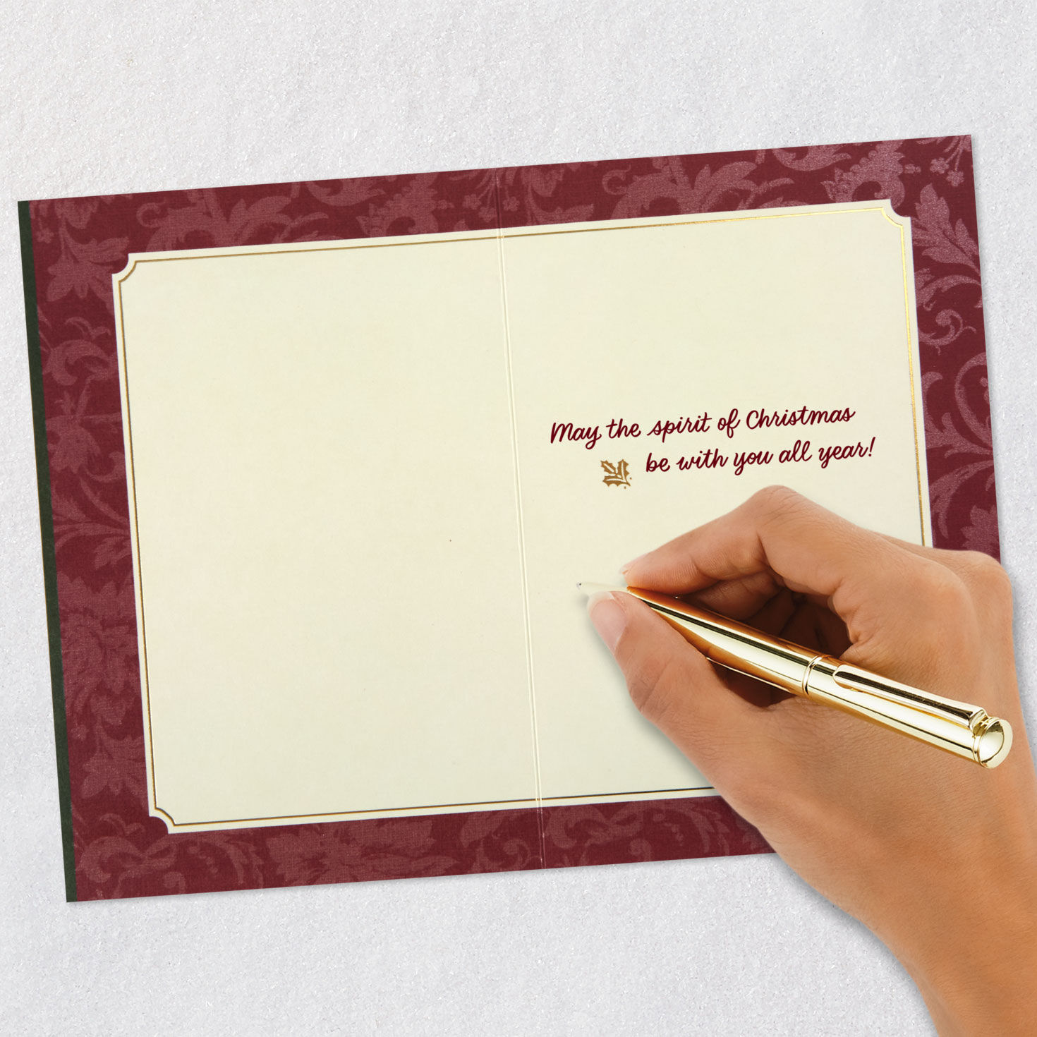 Traditional Santa in Snow Christmas Card signing card image number 7