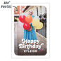 Personalized White Outline Vertical Birthday Photo Card  image number 2