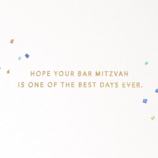 Best Day Ever Confetti Bar Mitzvah Card, 