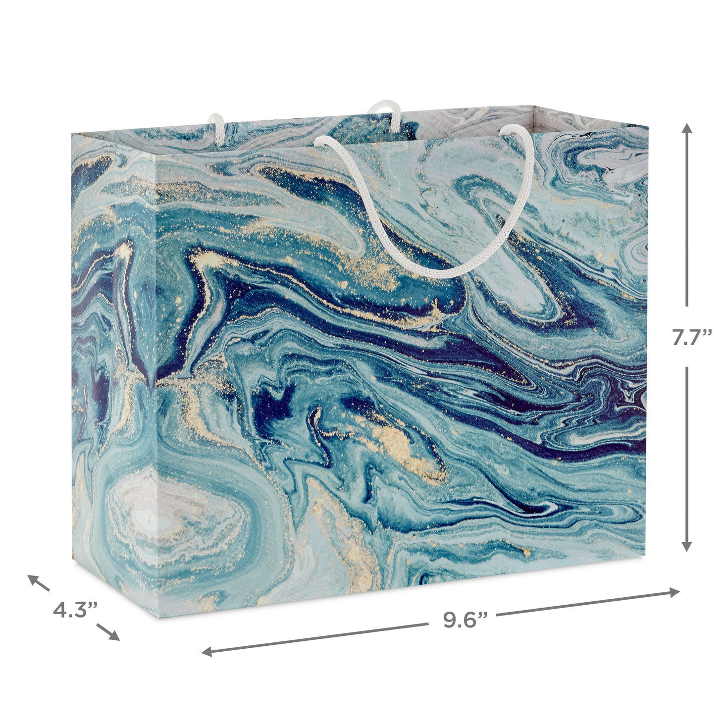 7.7" Blue, Green and Gold Marbled Medium Horizontal Gift Bag for only USD 3.99 | Hallmark