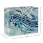 Navy and Gold Marbled Horizontal Medium Gift Bag measurement image number 3