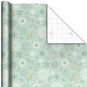 Snowflakes on Sage Wrapping Paper Roll  image number 1