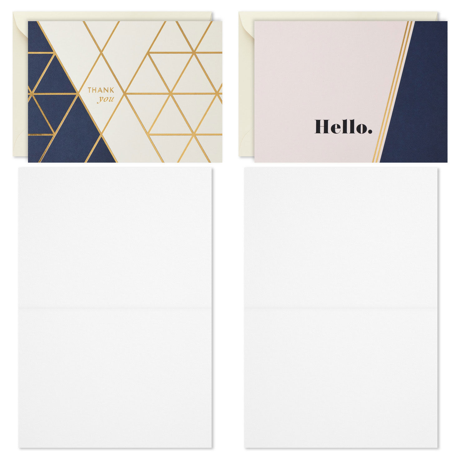 Pink and Navy Thank You Note Cards Assortment Pack Card Fronts with Envelope and inside image number 4