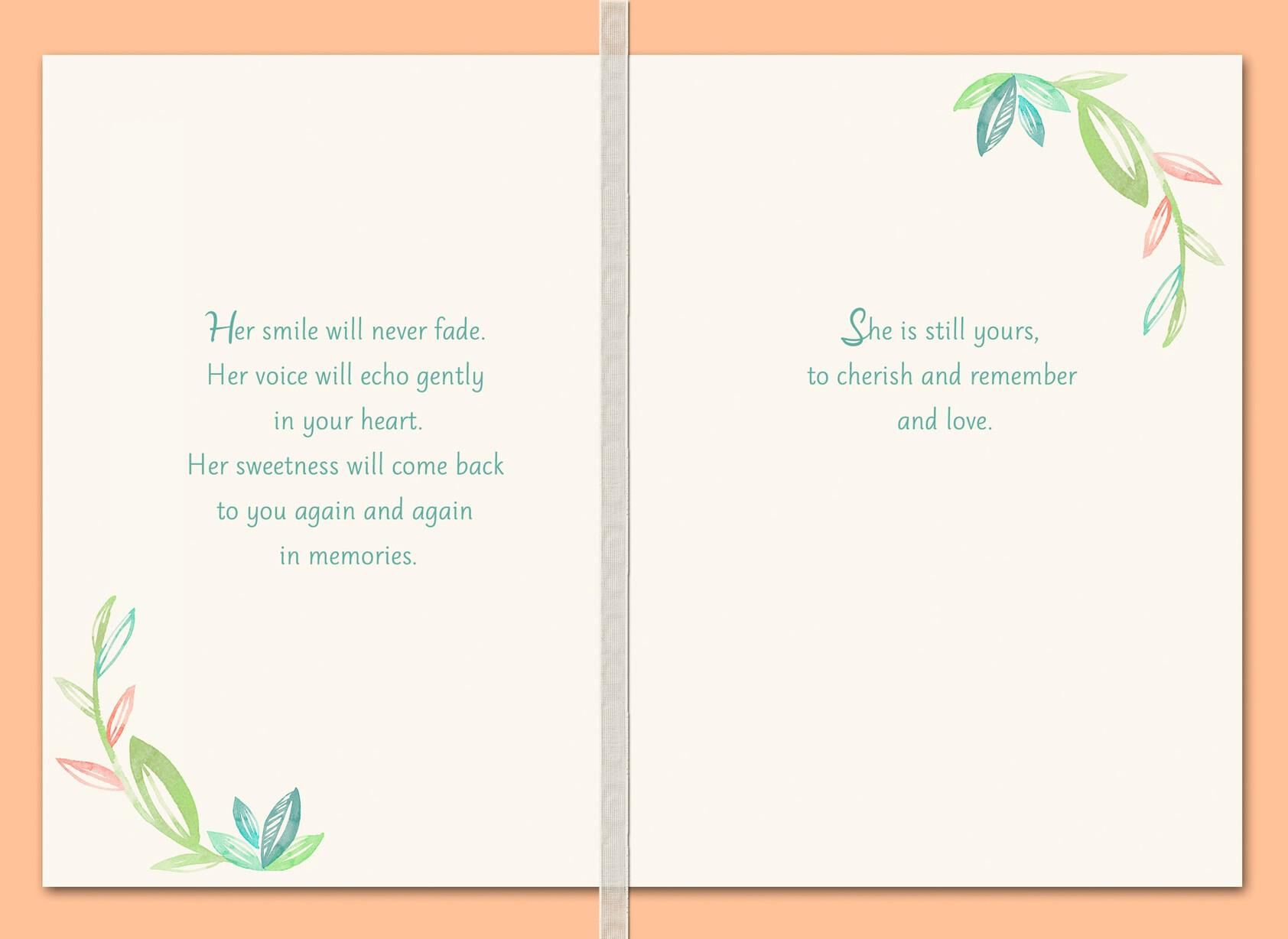 Ring of Leaves Loss of Daughter Sympathy Card
