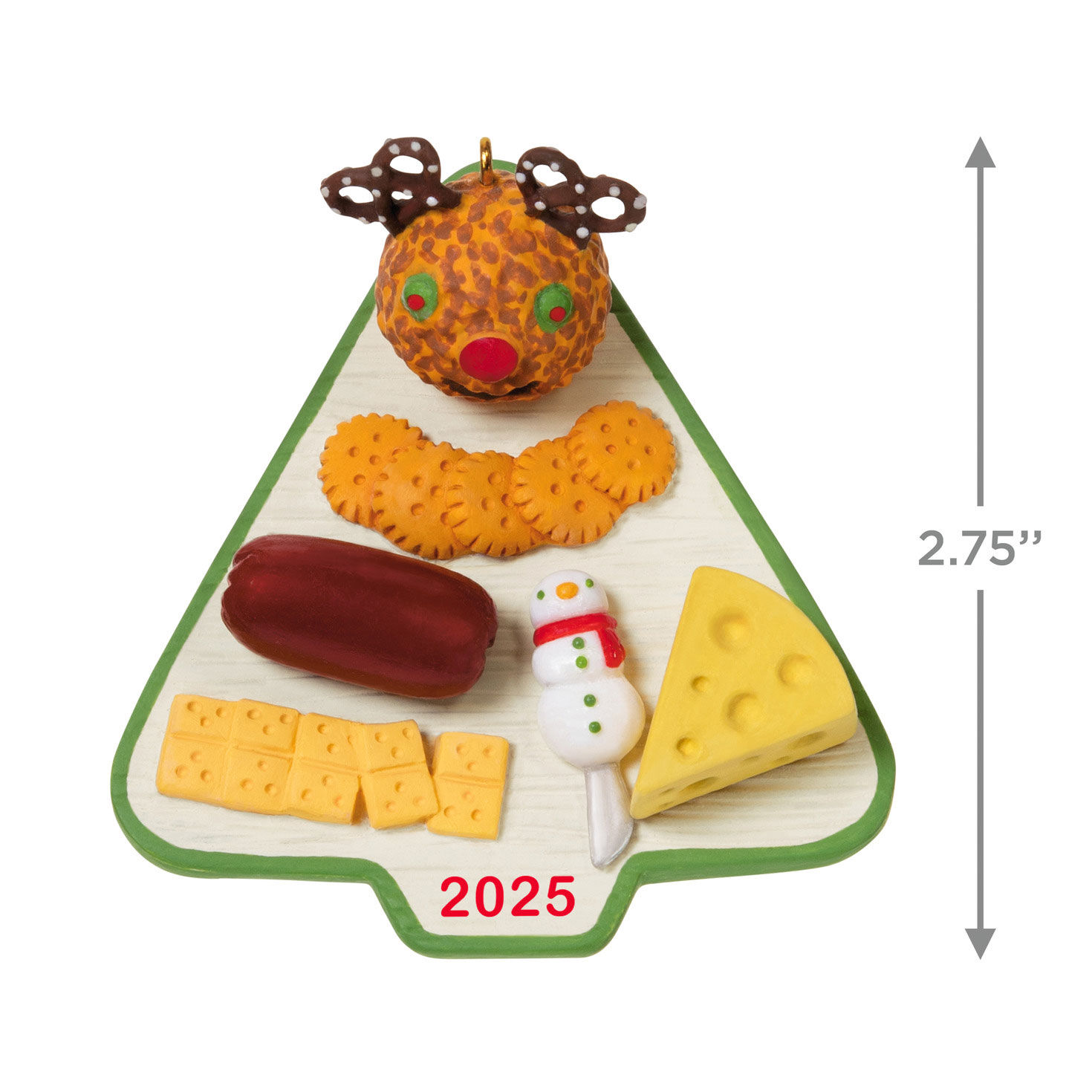 Holiday Charcuterie Board Keepsake Ornament measurement image number 3