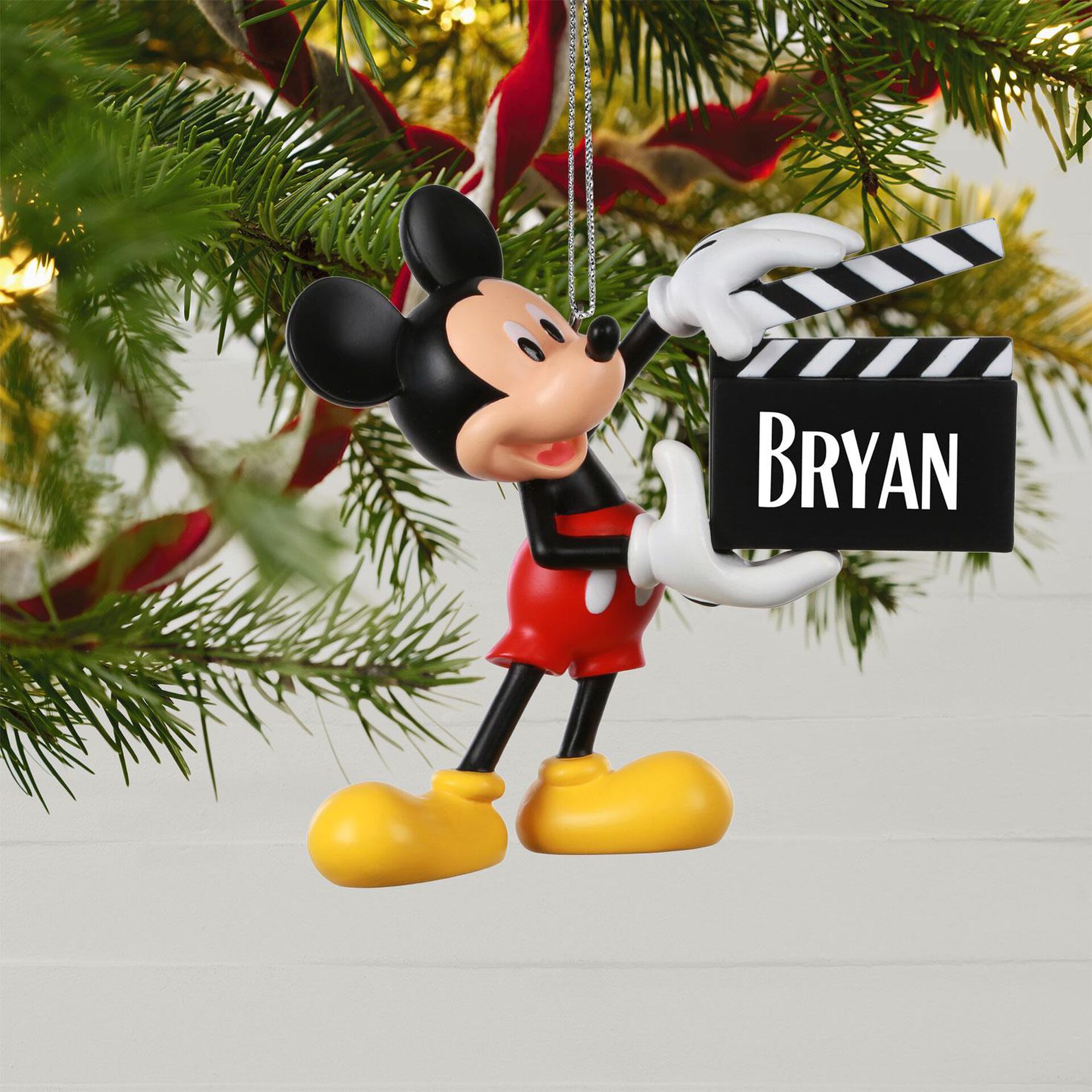 Disney Mickey Mouse With Clapperboard Personalized Ornament