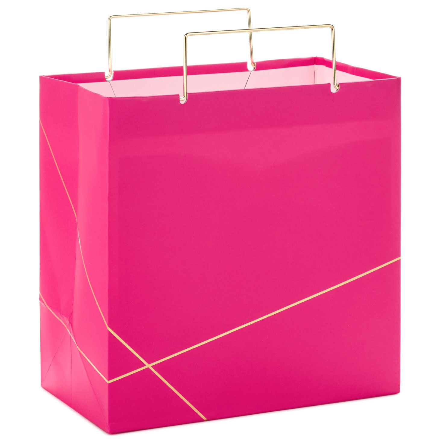 Rose With Gold Medium Square Gift Bag, 7.7" Back image number 5