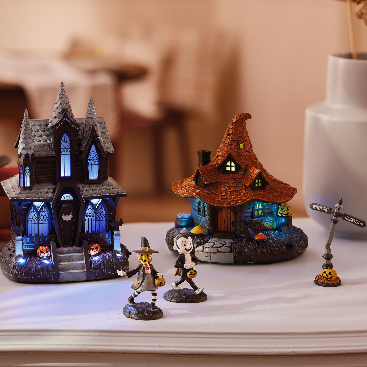 Halloween Village Witch House Tabletop Decoration  image number 2