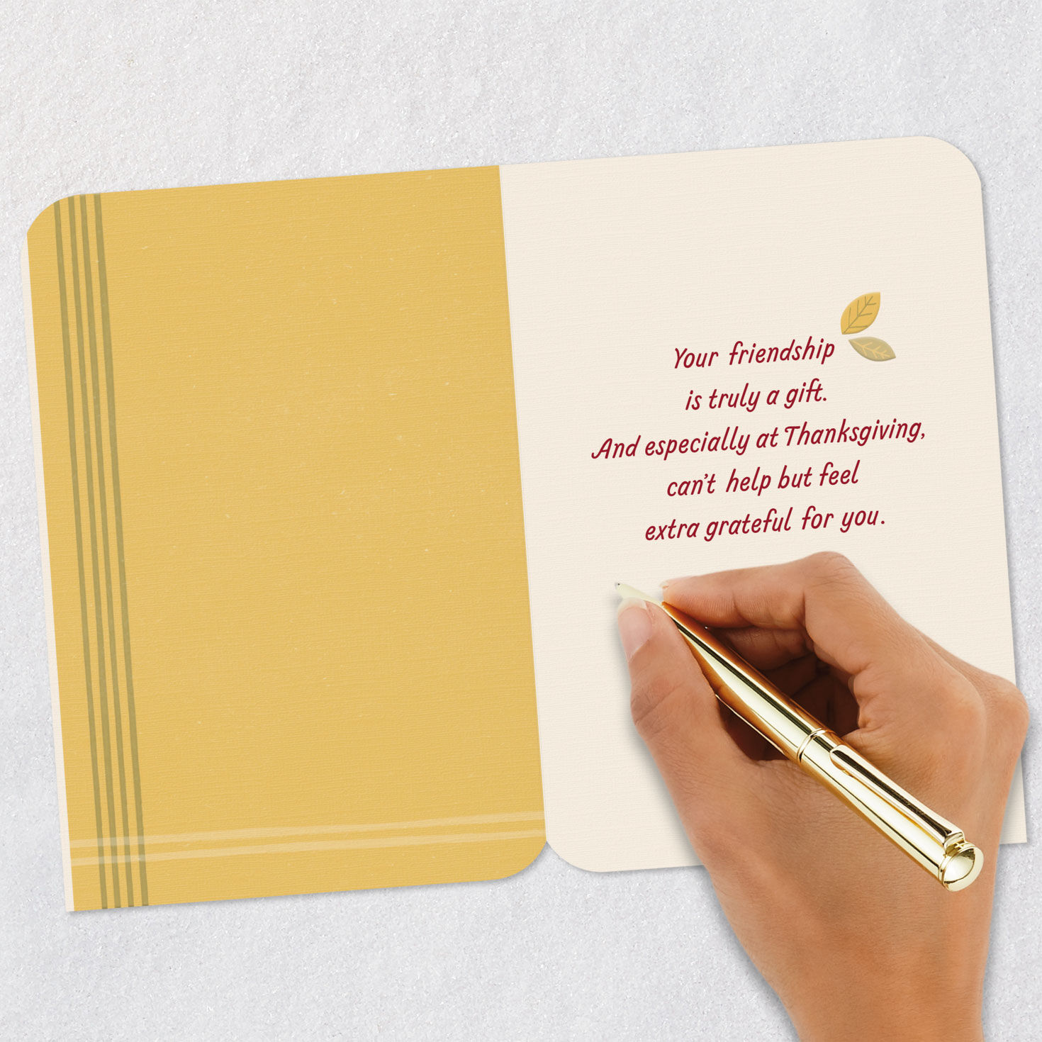 Pumpkins and Fall Leaves Friendsgiving Card Signing card image number 6