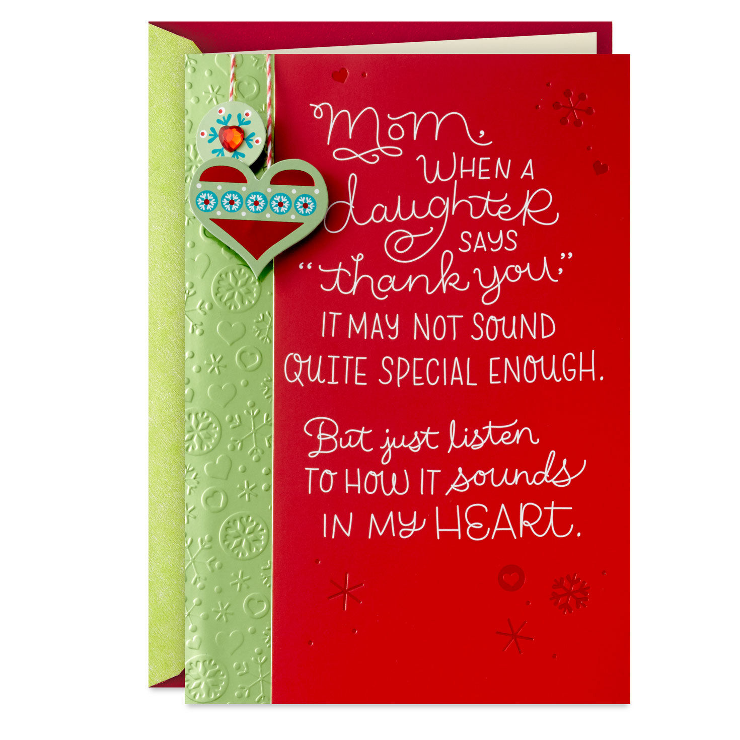 Love, Gratitude and Pride Christmas Card for Mom From Daughter