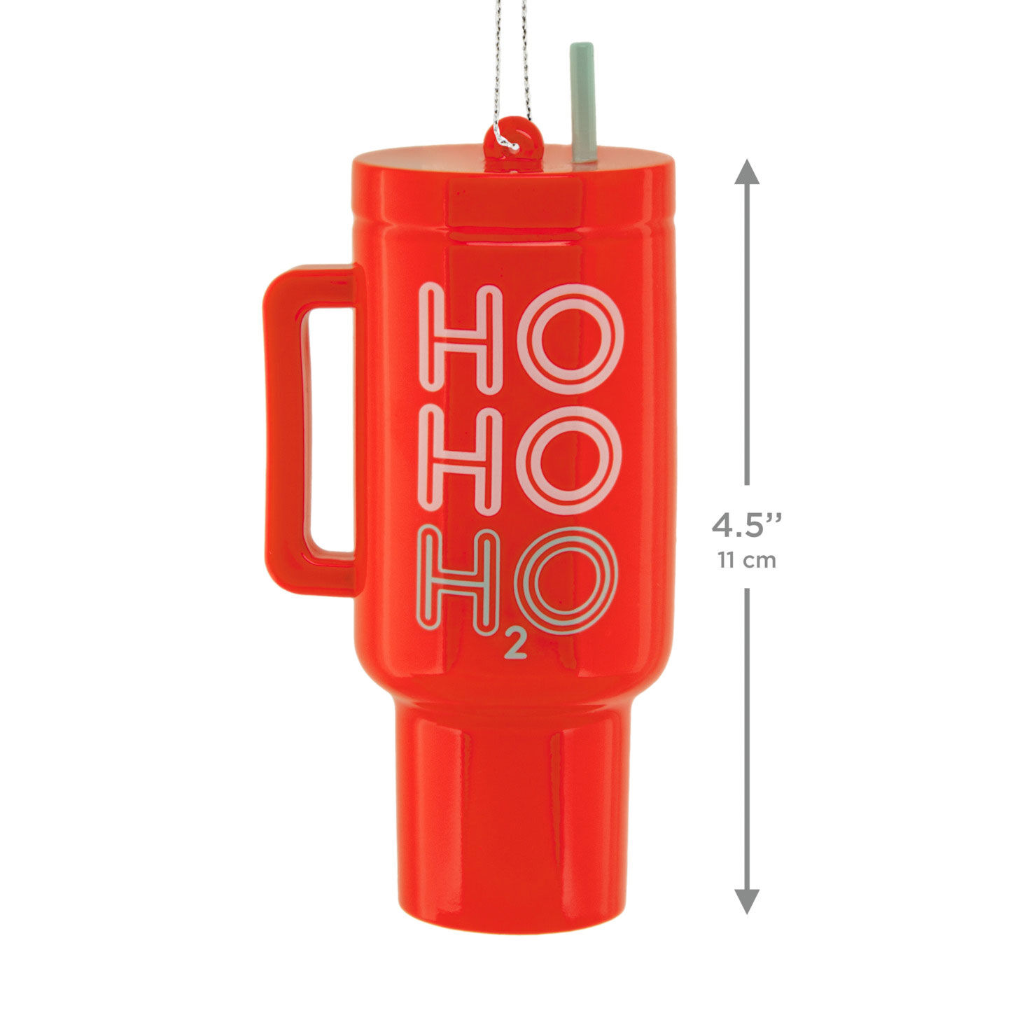 Red Ho Ho H2O Cup Christmas Ornament measurement image number 3