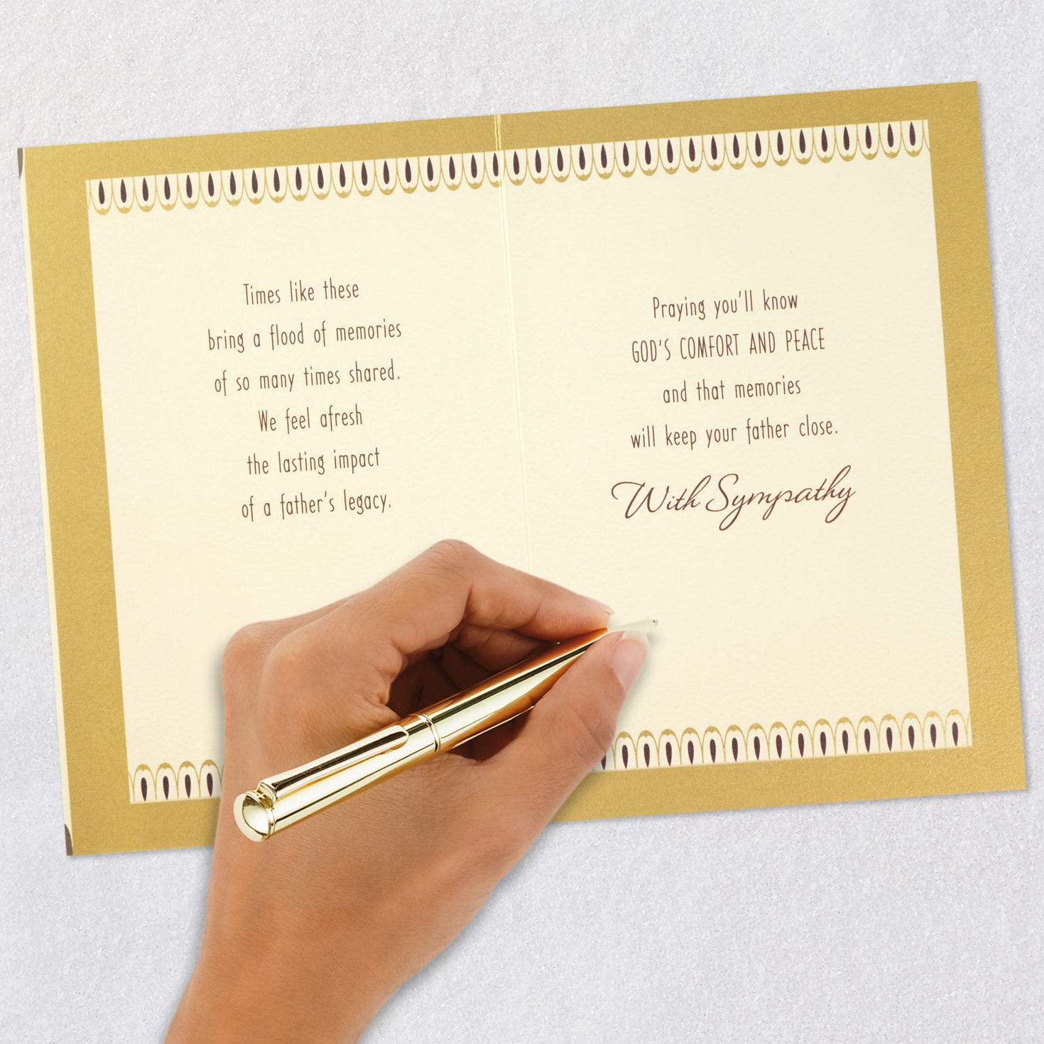 Blue and Brown Pampas Grass Sympathy Card Signing card image number 7