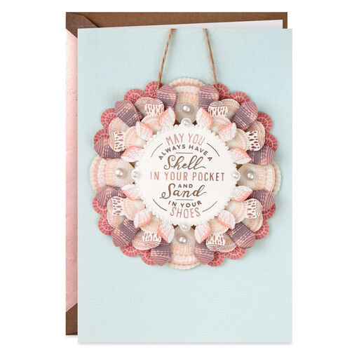 Seashells and Sand Birthday Card With Decoration, 