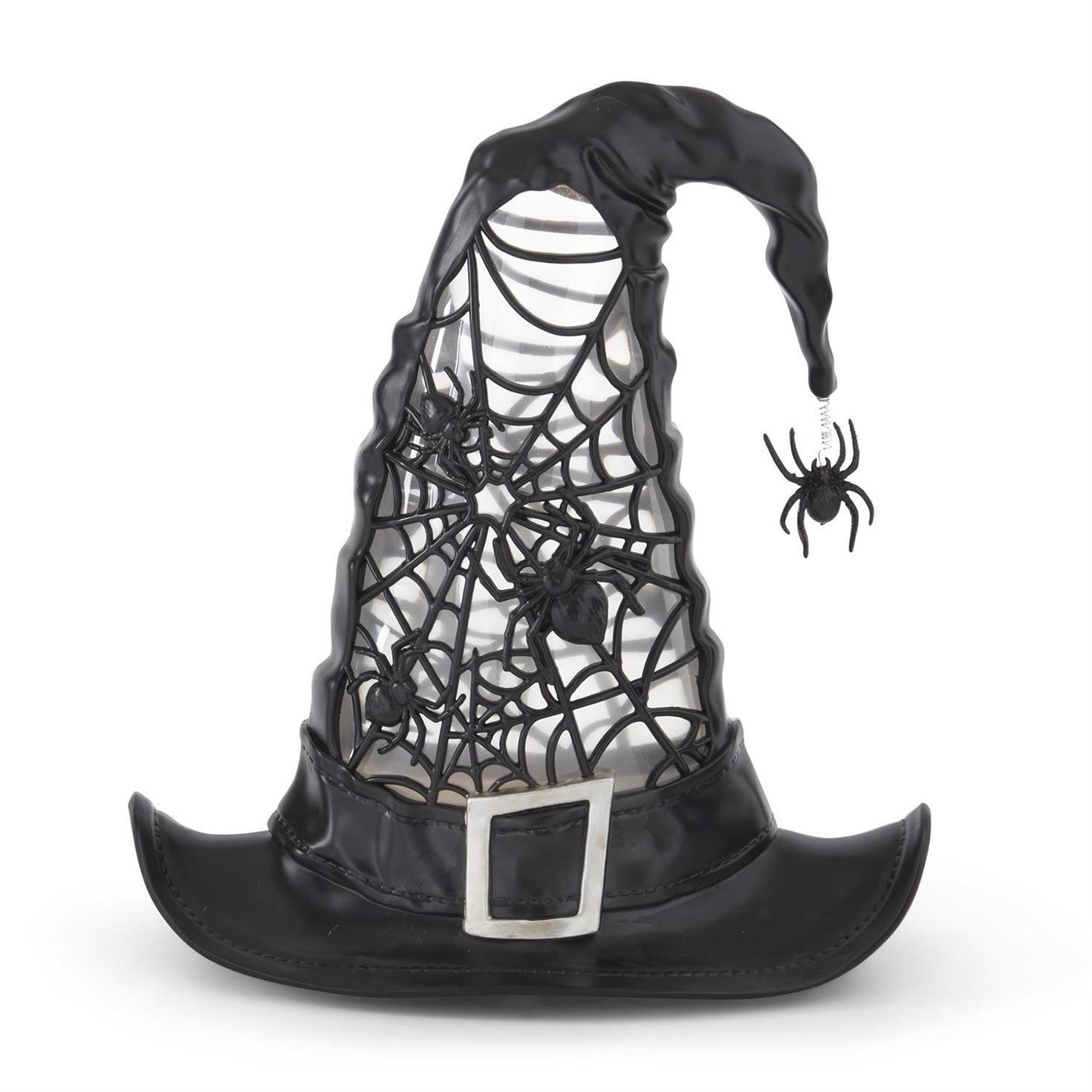 K&K Interiors Witch Hat Spinning-Water Decoration With Light, 9.75"