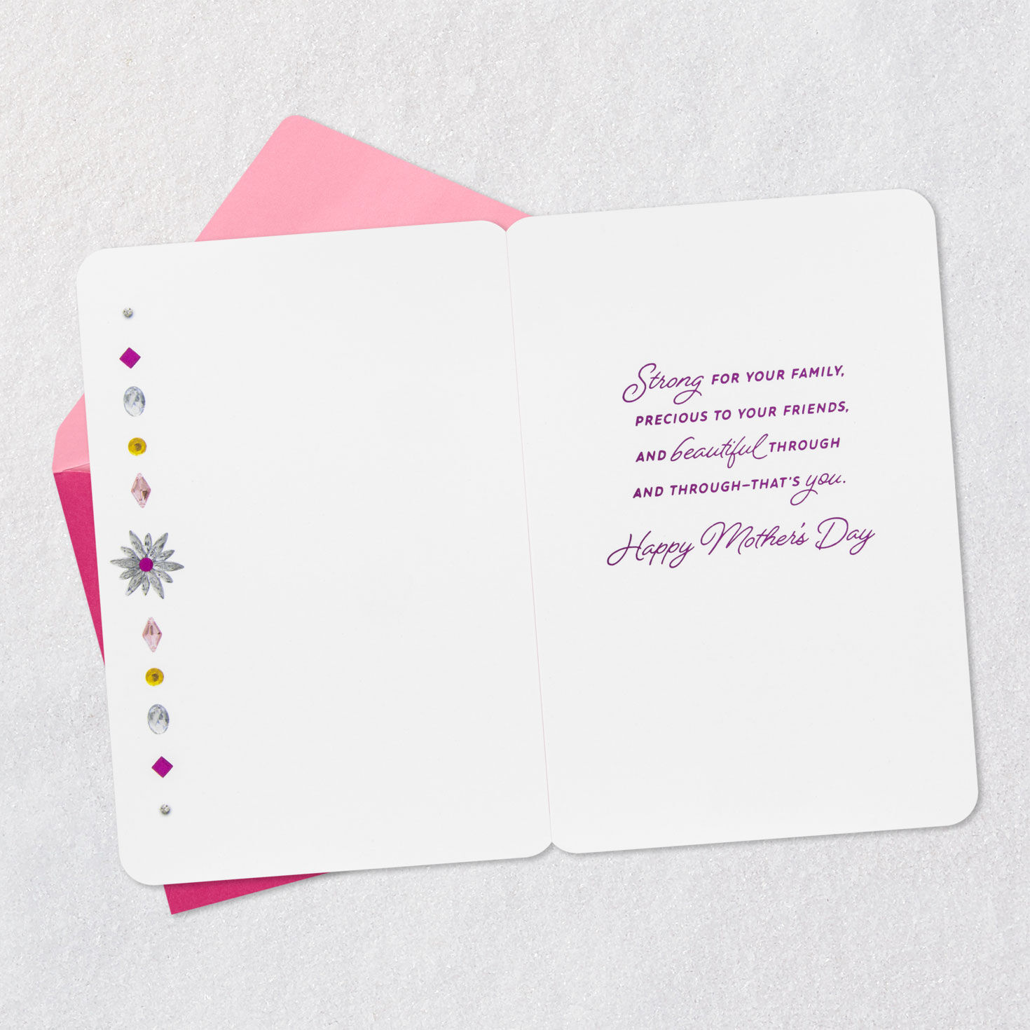 Gemstone Butterfly Mother's Day Card for Friend Open card with envelope image number 3