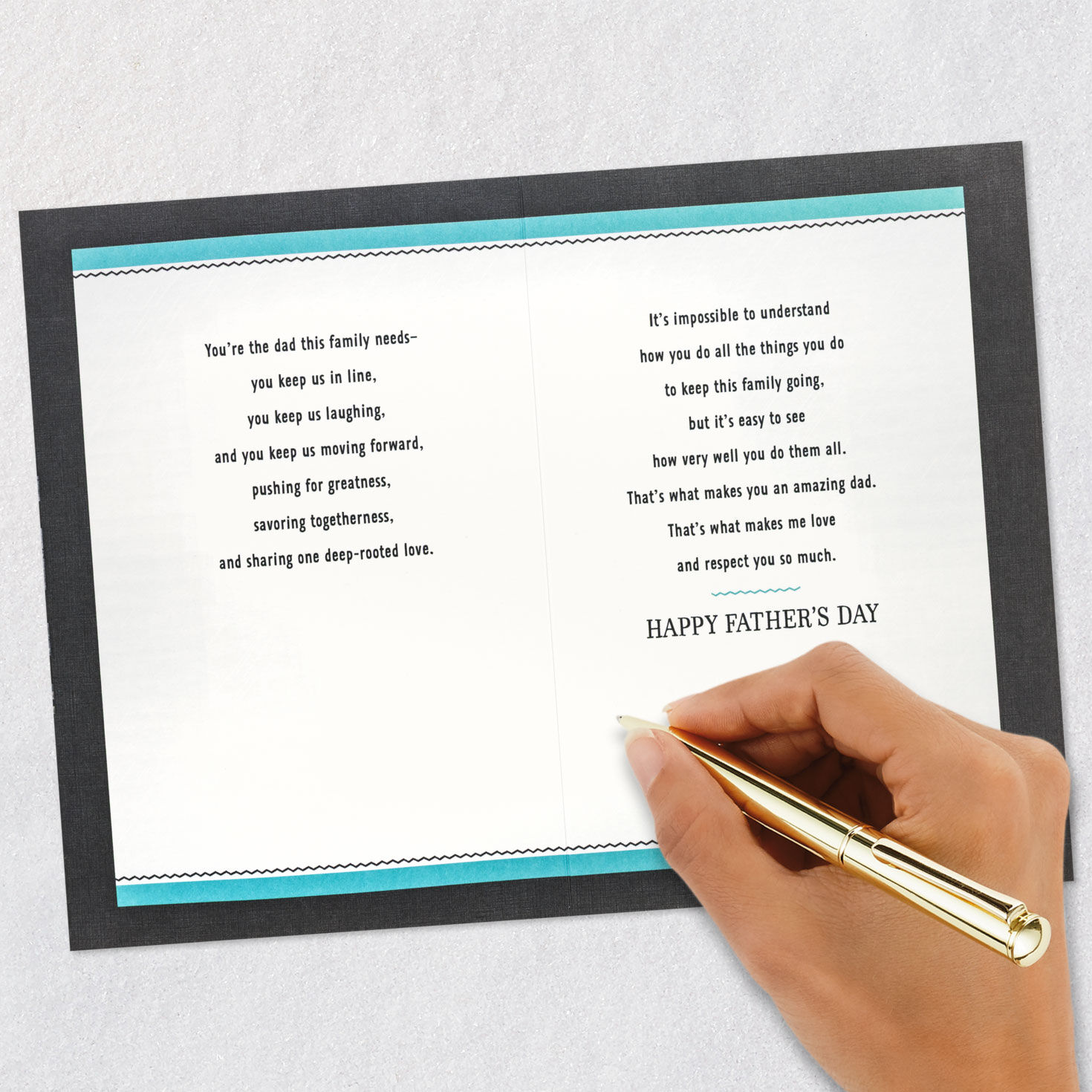 Metallic Gears Dad Father's Day Card Signing card image number 7