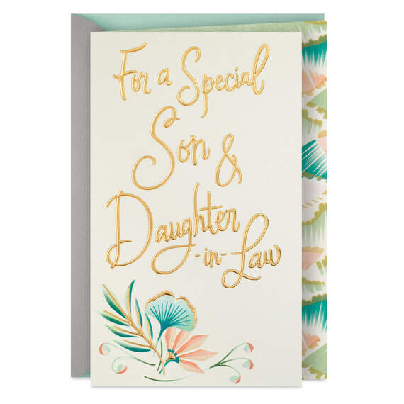Love Is a Gift Wedding Card for Son and Daughter-in-Law, , large image number 1
