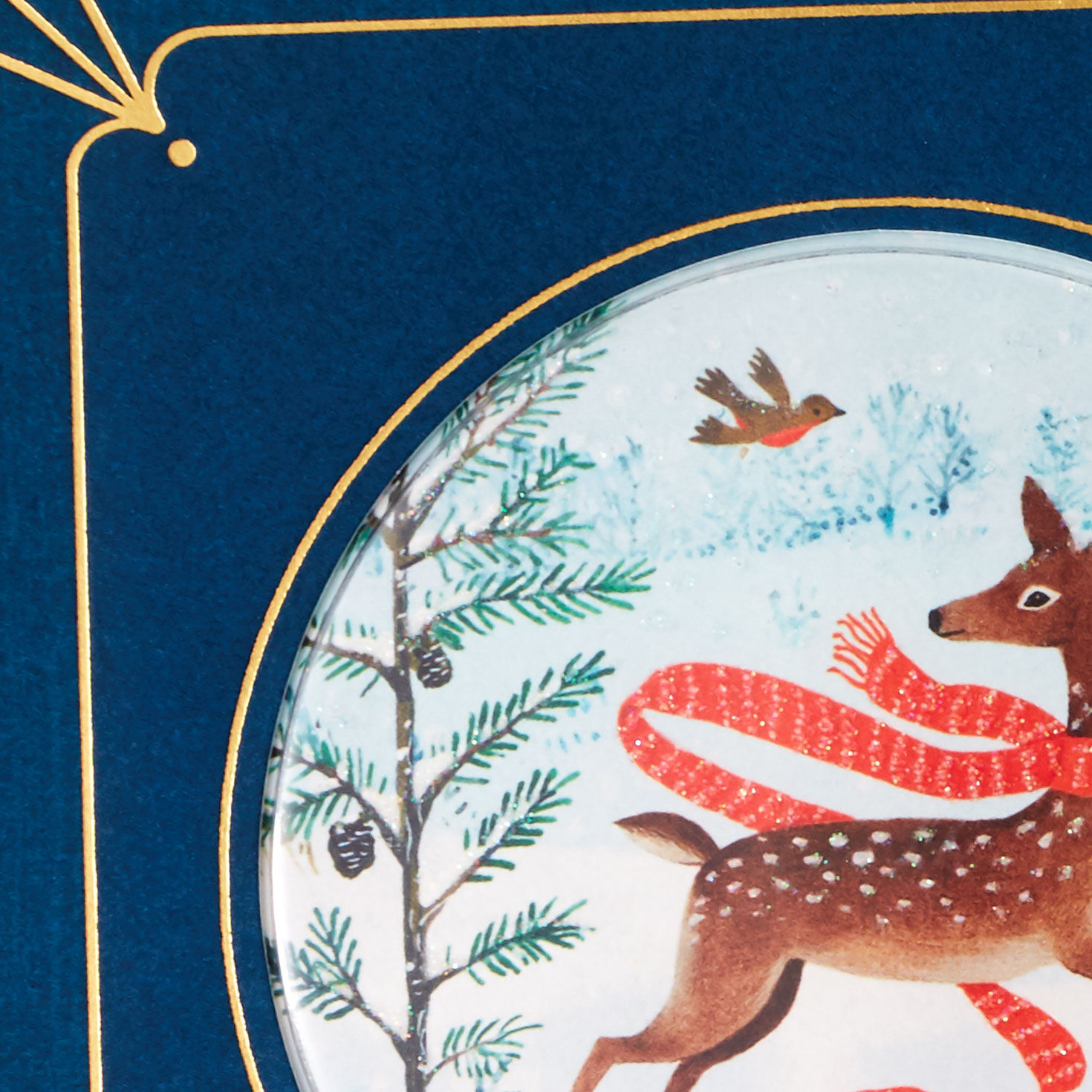Leaping Deer in Scarf Christmas Card for Daughter Card Front Detail image number 5