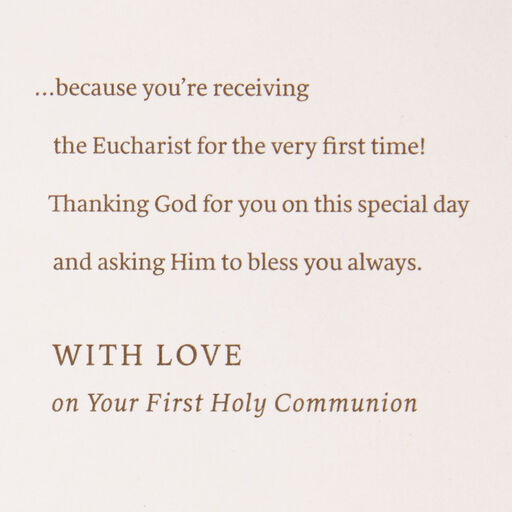 Asking God to Bless You Religious First Communion Card for Grandson, 