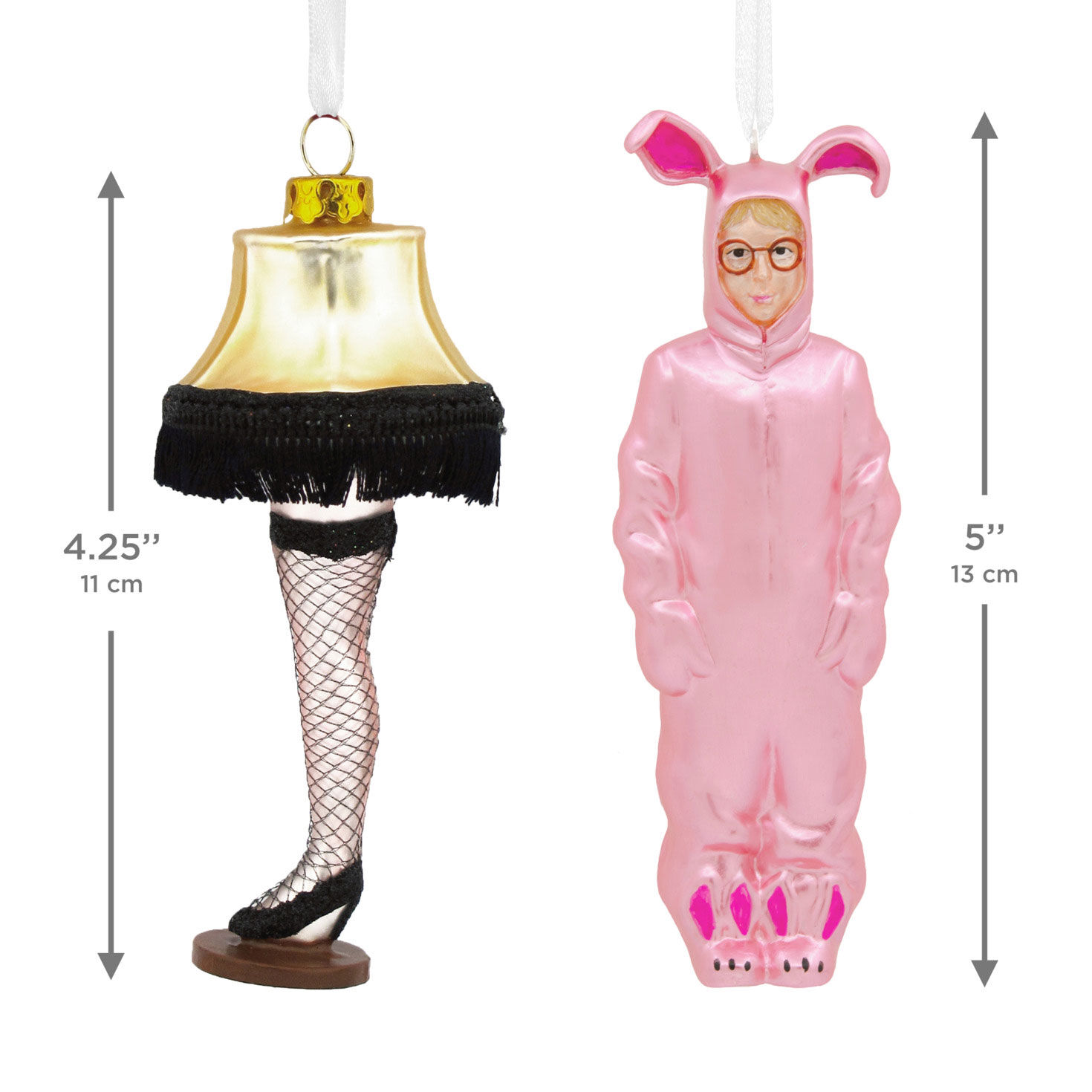 Set of 2 A Christmas Story Christmas Ornaments measurement image number 3