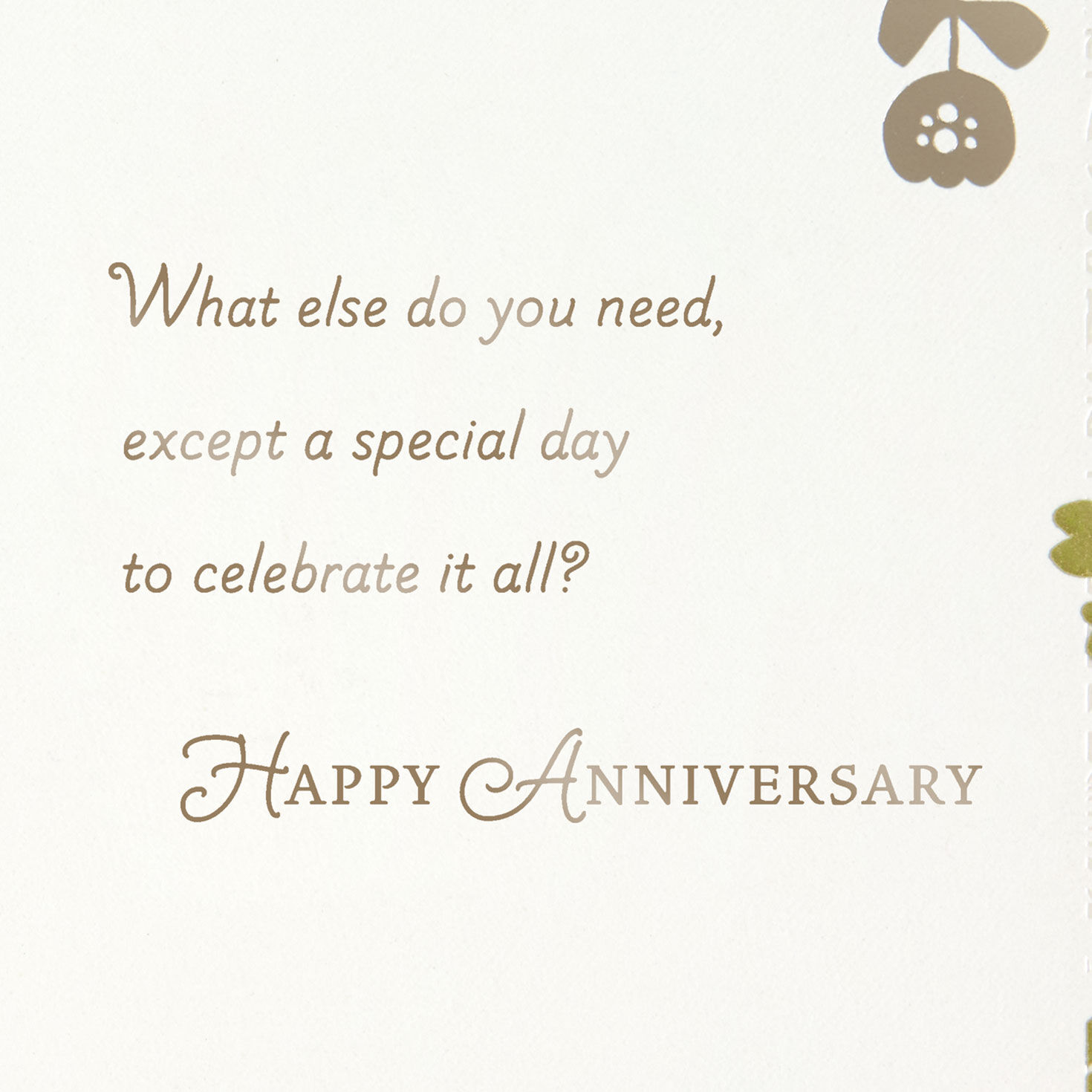 Intricate Gold Flowers Anniversary Card  image number 2
