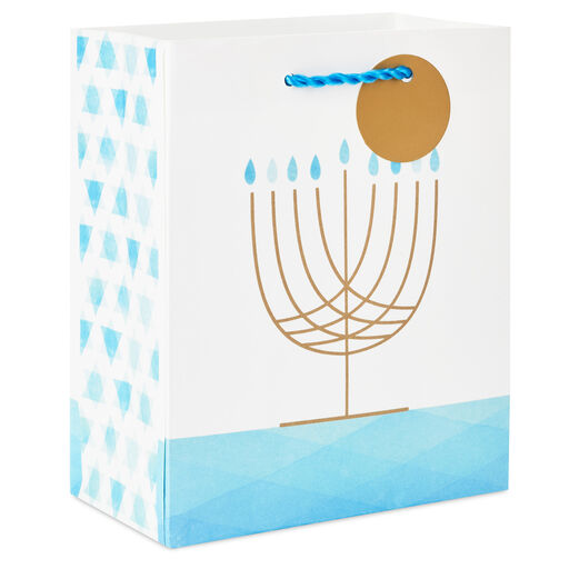 6.5" Stylish Menorah Small Hanukkah Gift Bag, 