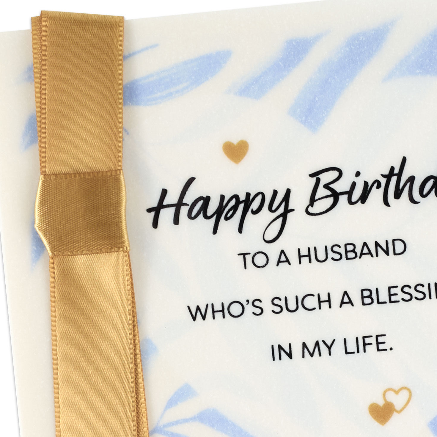 Blue Painted Leaves Husband Birthday Card Card Front Detail image number 5