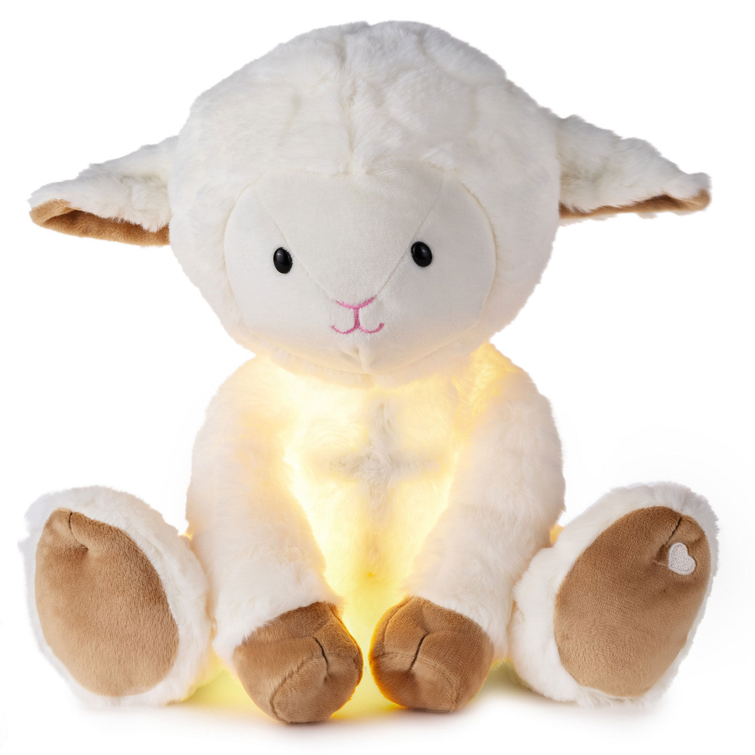Plush Lamb With Cross-Shaped Light Feature front glowing image number 2