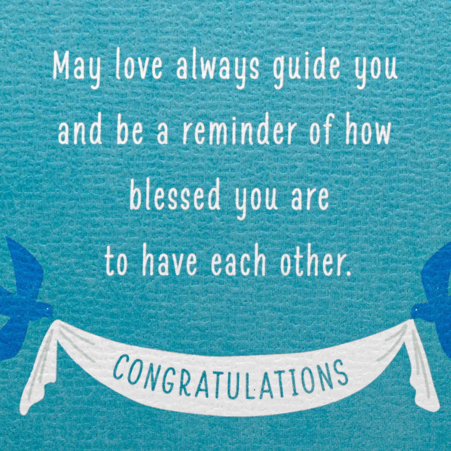 Blue Birds and Heart-Shaped Flowers Wedding Card Sentiment image number 2