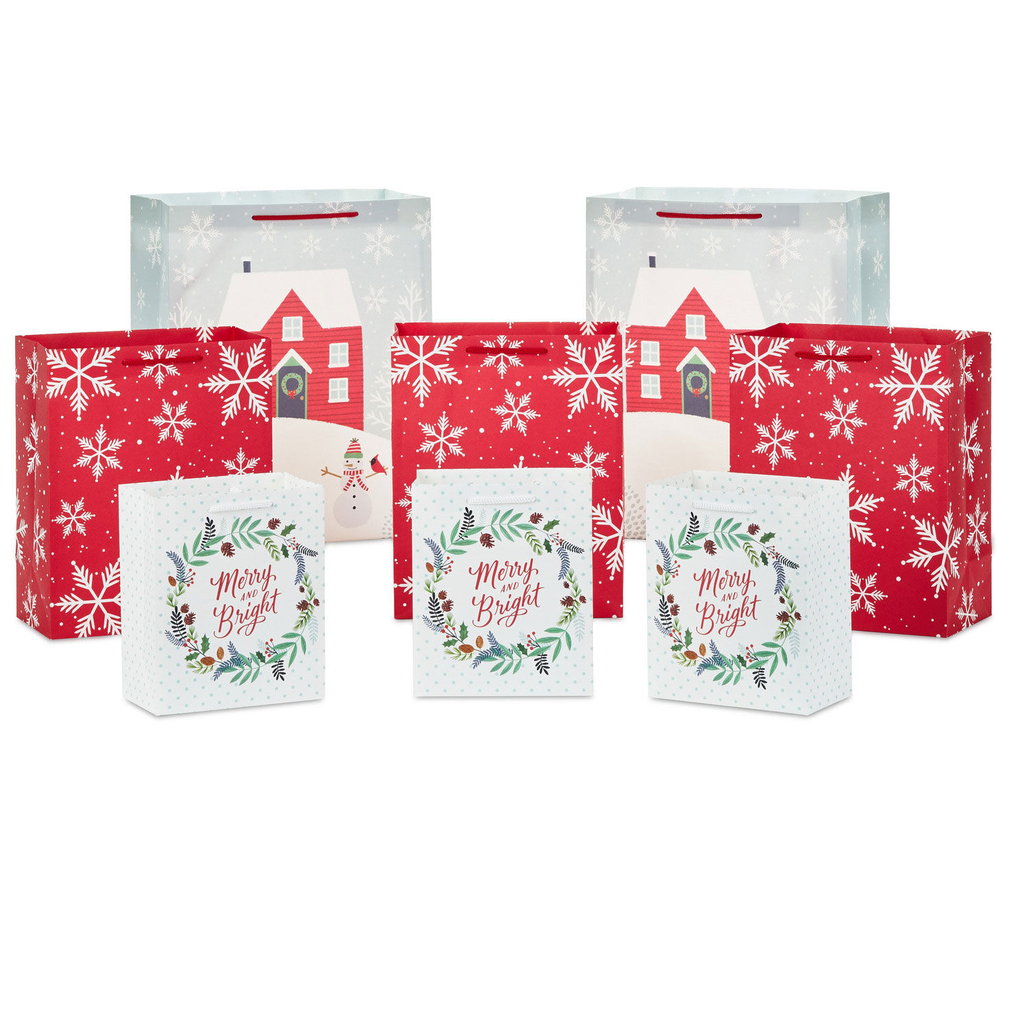 Merry and Bright 8-Pack Assortment Christmas Gift Bags for only USD 12.99 | Hallmark