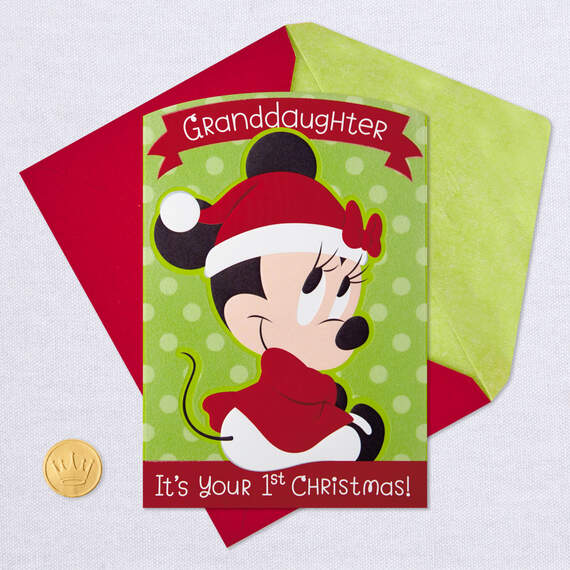 Disney Minnie Mouse First Christmas Card for Granddaughter, , large image number 5