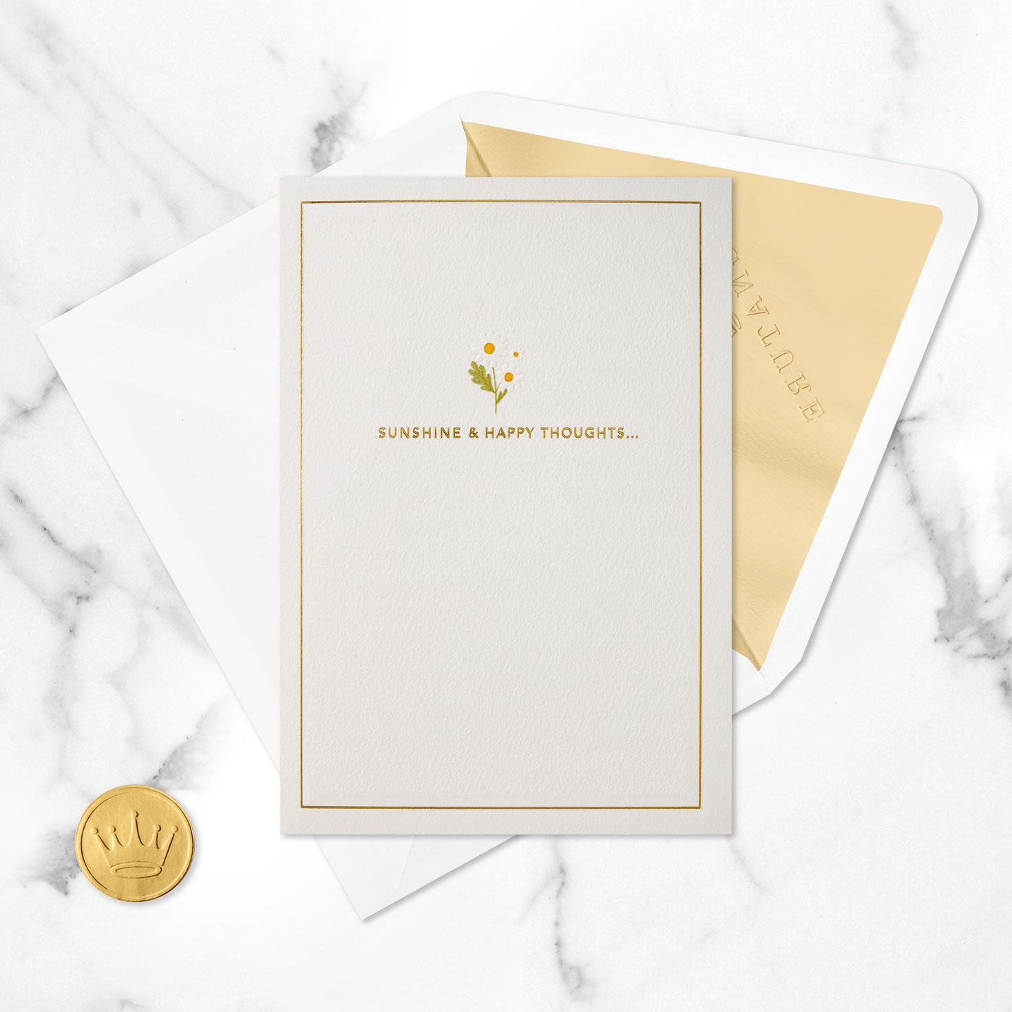 Basket of Daisies Pop-Up Thinking of You Card Card Front with Envelope and Gold Seal image number 5
