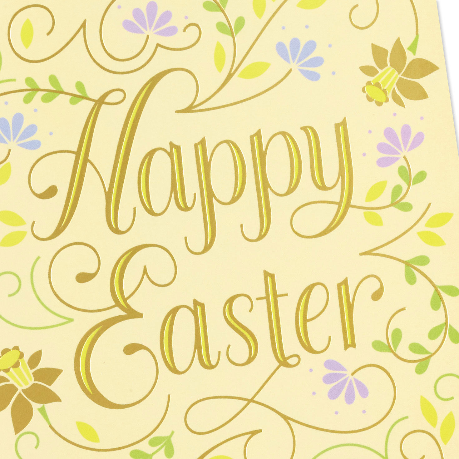 Flowers and Vines on Yellow Easter Cards Bulk Pack upclose detail image number 5