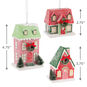 Set of 3 Festive Houses Christmas Ornaments measurement image number 3