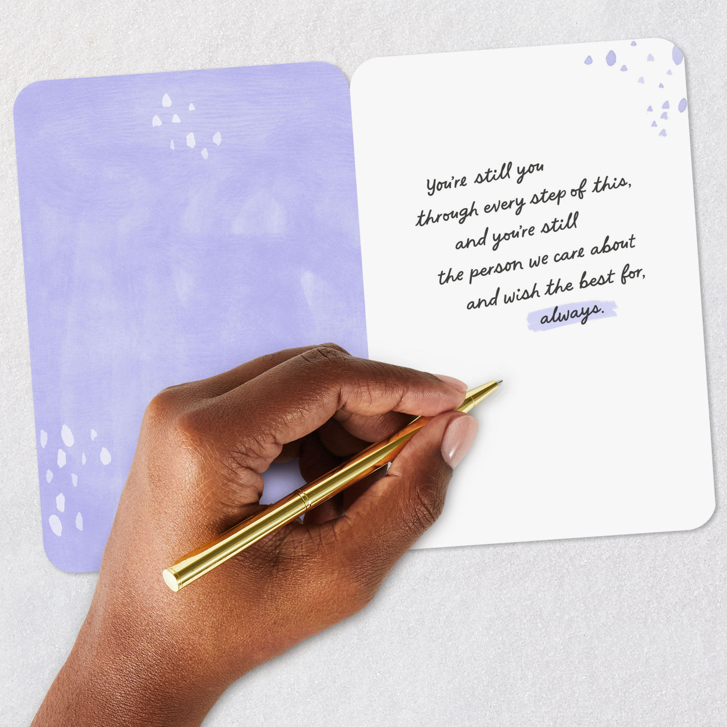 Purple and White Encouragement Card for Serious Illness Signing card image number 6