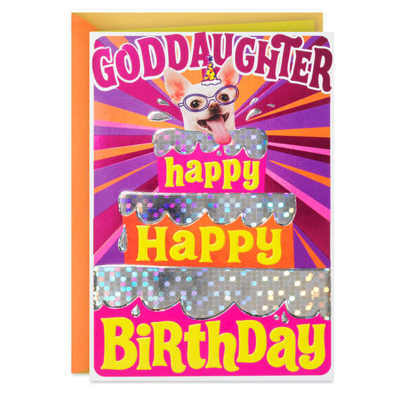 Fun and Sweet Birthday Card for Goddaughter, , large image number 1
