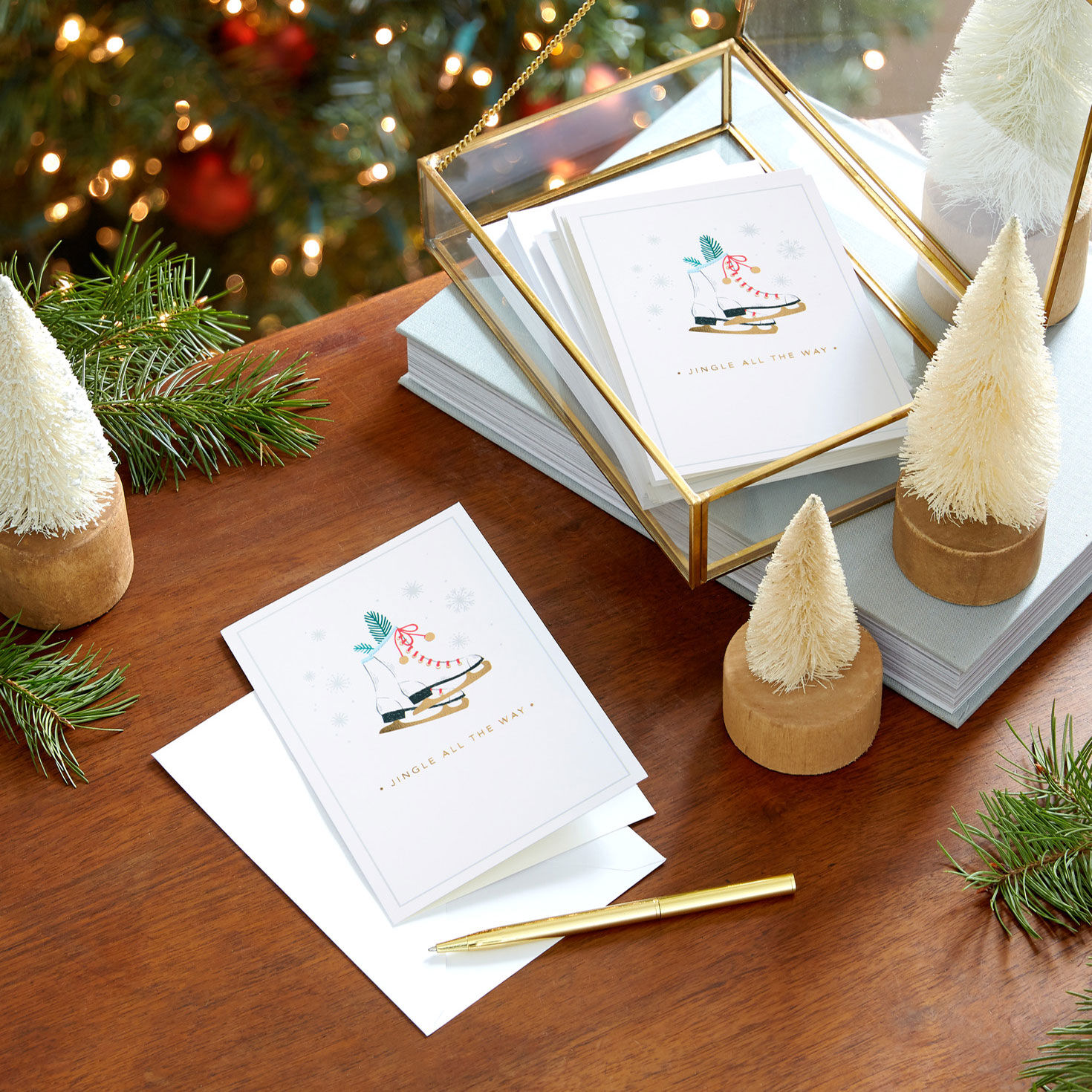 Ice Skates With Jingle Bells Packaged Christmas Cards, Set of 5 for only USD 5.00 | Hallmark