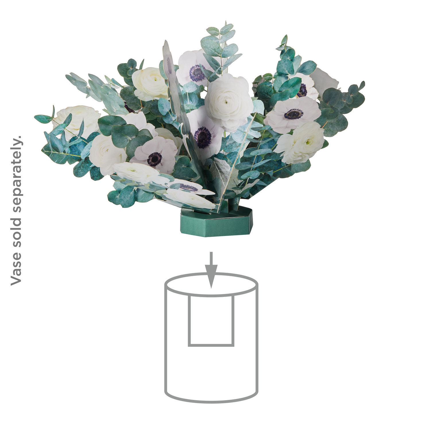 Build-a-Bouquet White and Green Pop-Up Paper Flowers, White and Green Flowers, large image number 2