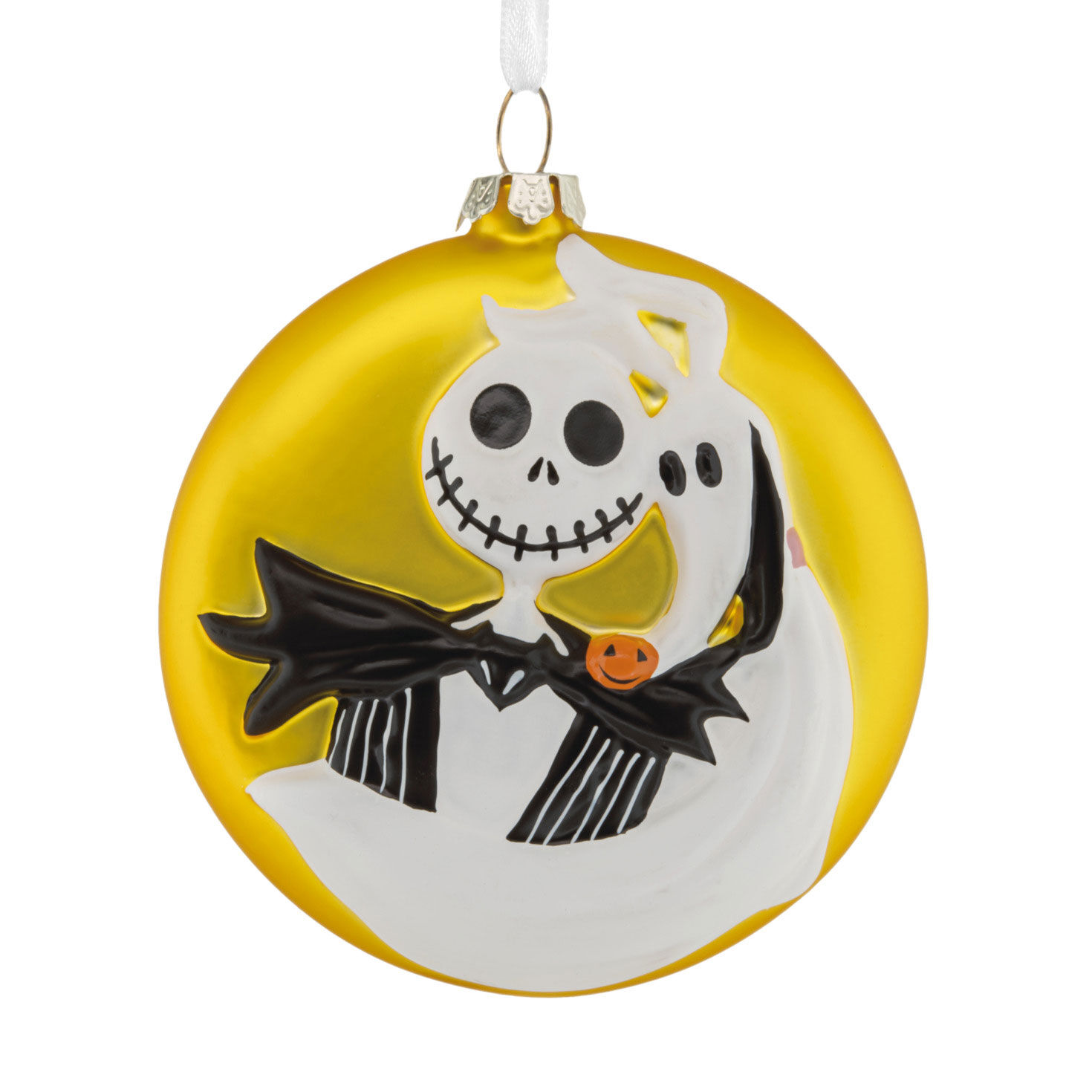 Disney Tim Burton's The Nightmare Before Christmas Jack and Zero Blown Glass Hallmark Ornament