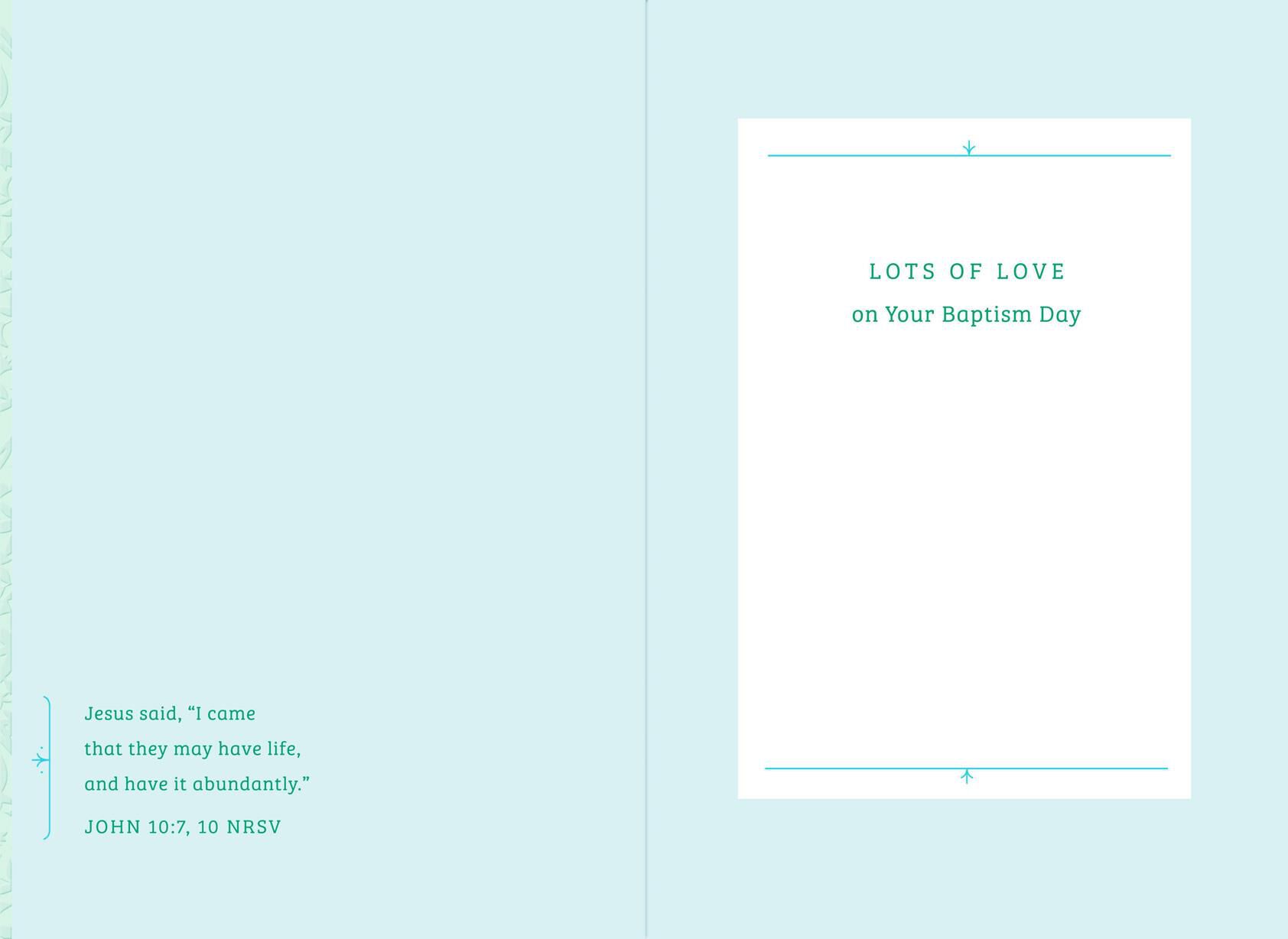Blue Banner Godson Baptism Card